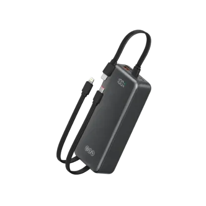 Picture of QCY Pulse PB30B 30000mAh Power Bank with 3 Built-in Cables