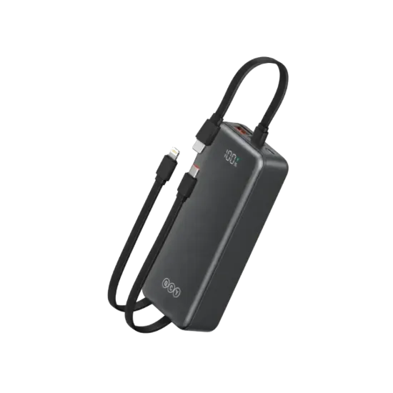 Picture of QCY Pulse PB30B 30000mAh Power Bank with 3 Built-in Cables