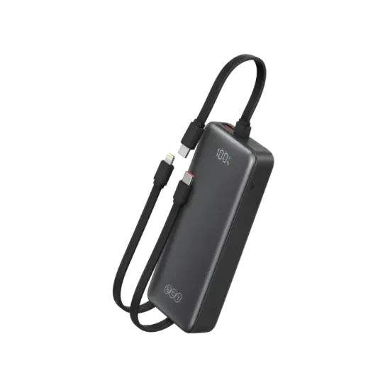 Picture of QCY PLUSE PB20D 20000mah 22.5W PD Fast Charging PowerBank With 3 Built-in Cables