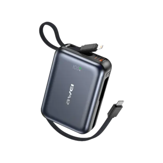 Picture of AWEI C03 20000mAh 45W Power Bank with Built-in Dual Cables